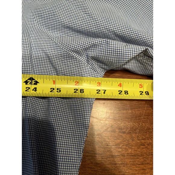 Lauren Ralph Lauren Men's Size 17.5 32/33 Blue White Check Shirt Button Down - Picture 4 of 5
